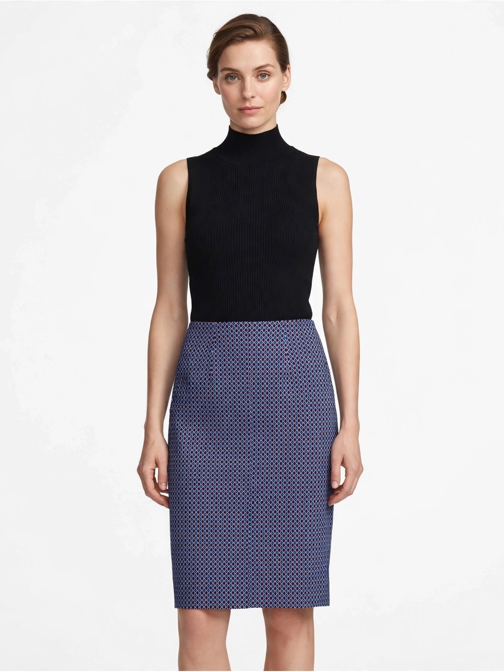 SHARRONE New York — Size 4 Pencil Skirt, geometric honeycomb / hexagon print